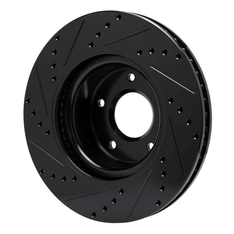 Pontiac GTO Brake Rotor (1) - Front Right - R1 Concepts - Drilled & Slotted - Black - `05-`06